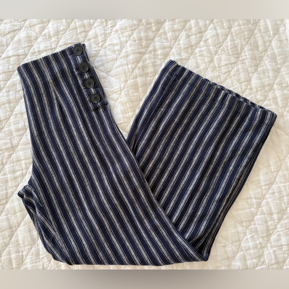 Gap High Waist Straight Leg Linen Trouser Pant